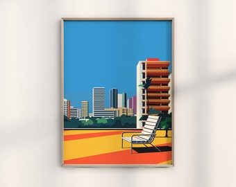 Vintage Bauhaus Retro Stuhl Kunstdruck, modernistisches Bauhaus-Möbeldesign, kultiges Mid-Century Stuhl Poster, klassisches Innendekor-Kunstwerk