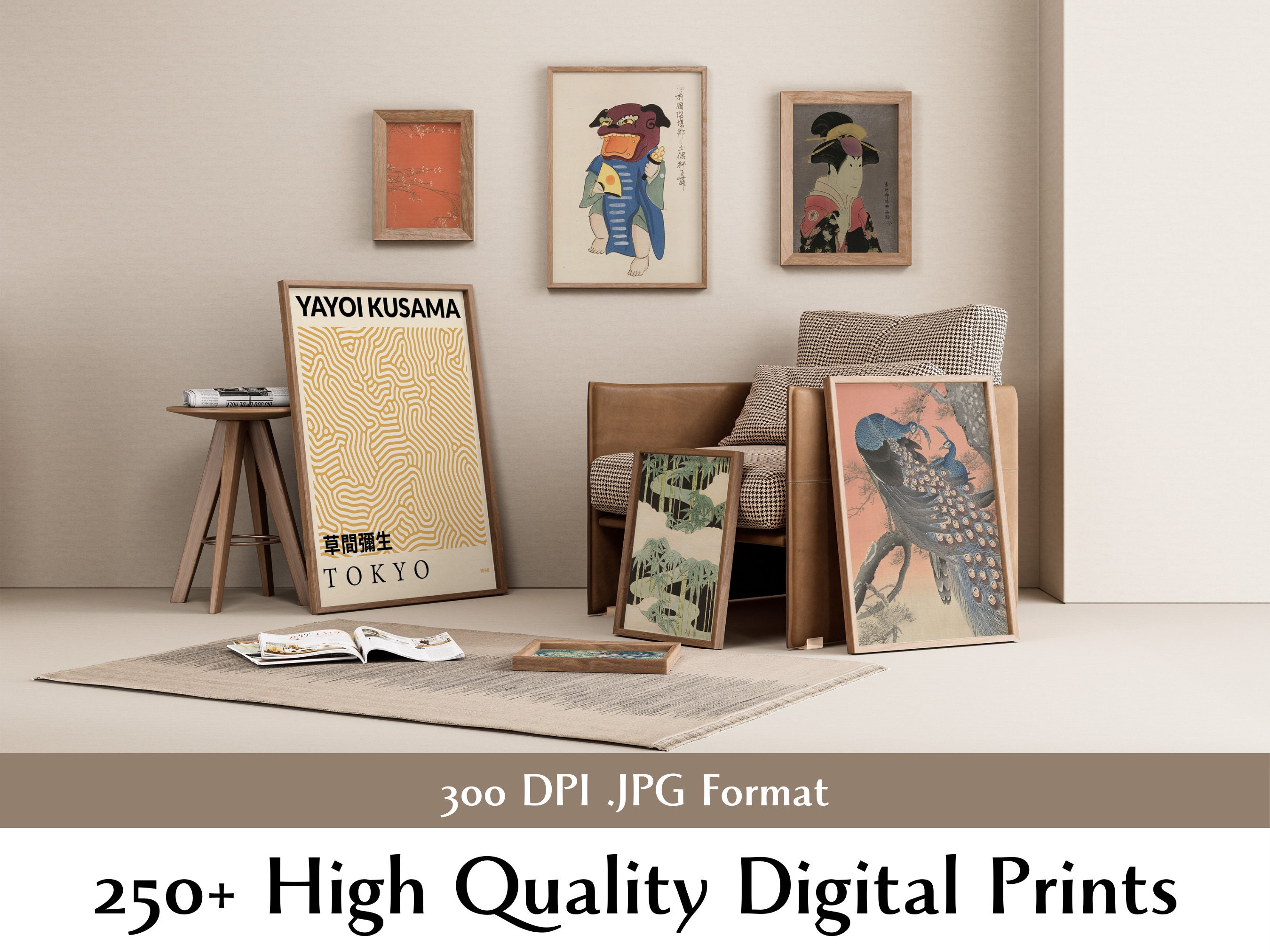 250+ Vintage Japanese Art Prints, Eclectic Gallery Wall Set, Mega