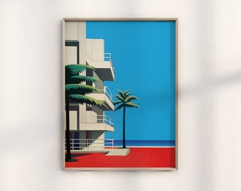Tel Oriental Bauhaus Architektur Druck, Kultiges Israelisches Bauhaus Design, Vintage Tel Living Street Art, Modernist Bewegung Poster, Urban Israel Dekor