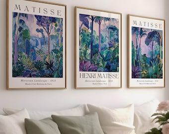 Matisse Print Set Of 9, Matisse Wall Art, Exhibition Art, Mid Century Wall Art, Landscape Art, High Quality Printable Poster, Digital Print
