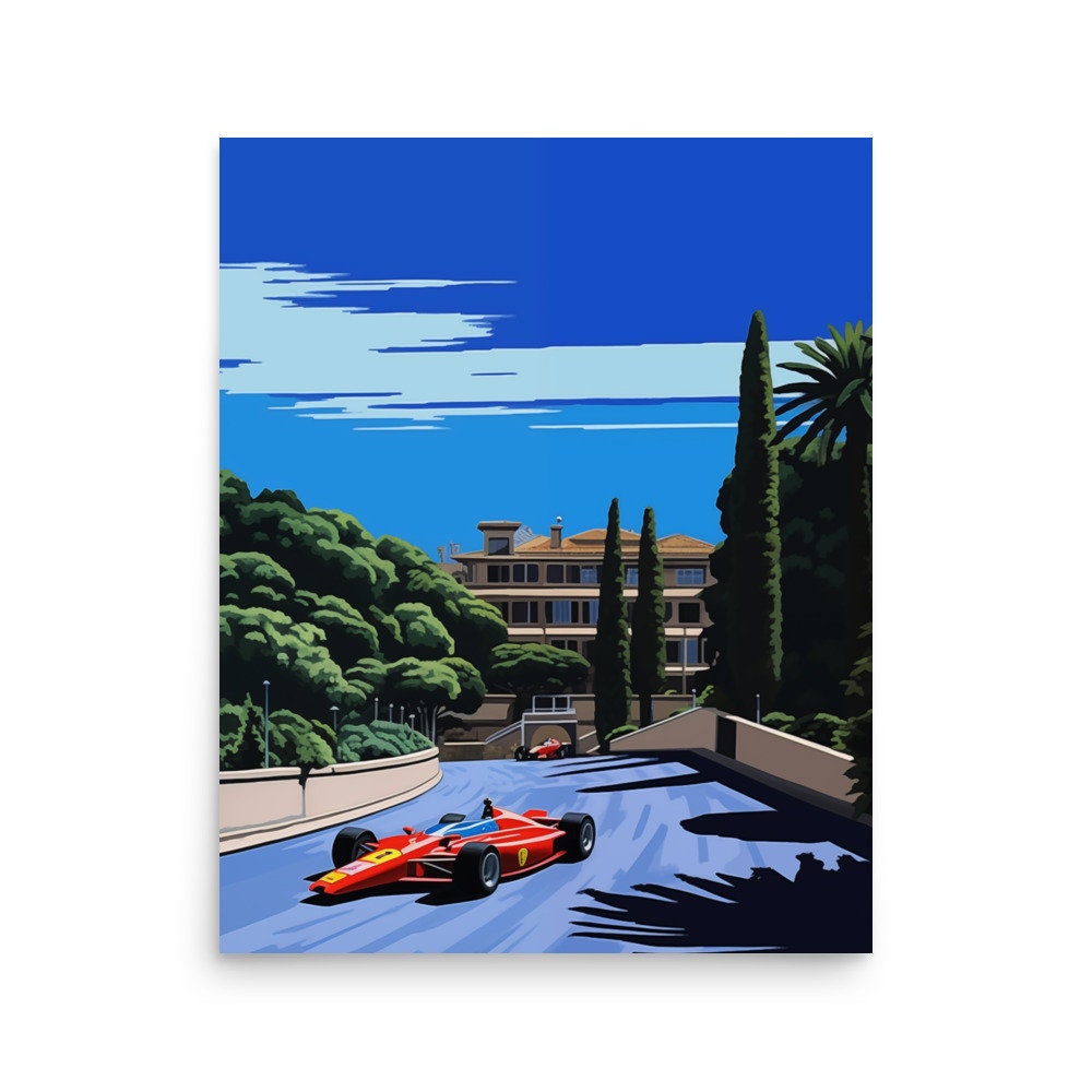 Minimalist City Pop Formula 1 Italy Hiroshi Nagai Print,retro