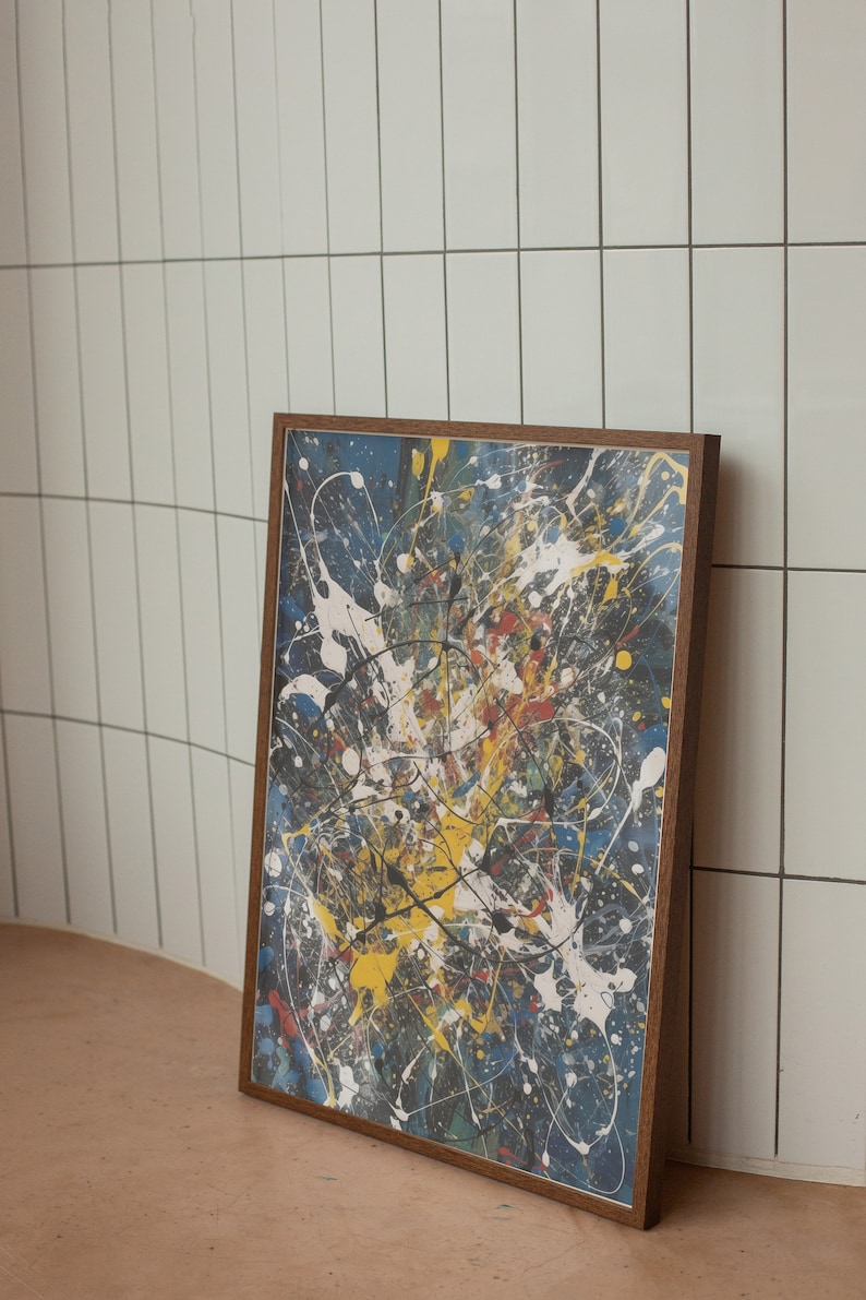 Jackson Pollock Drip Painting Poster, Expressionist Art Print, Modern