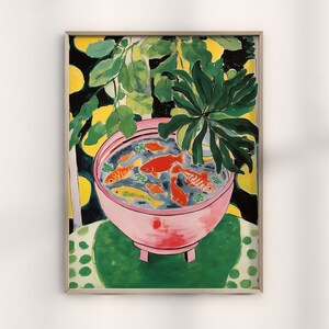 Henri Matisse Goldfish Art, Matisse Inspired Goldfish, Vintage Matisse Goldfish, Matisse Goldfish Wall Art Print, Matisse Aquarium Fish Art