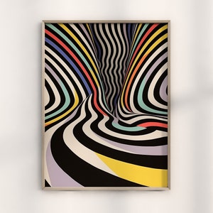 Bridget Riley Intersecting Waves Print,Modern Op Art Wave Design,Authentic Bridget Riley Intersecting Art, Contemporary Wave Illusion Canvas