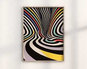 ブリジット・ライリー「ライリー・ブレイズ」オプアート展ポスター 
