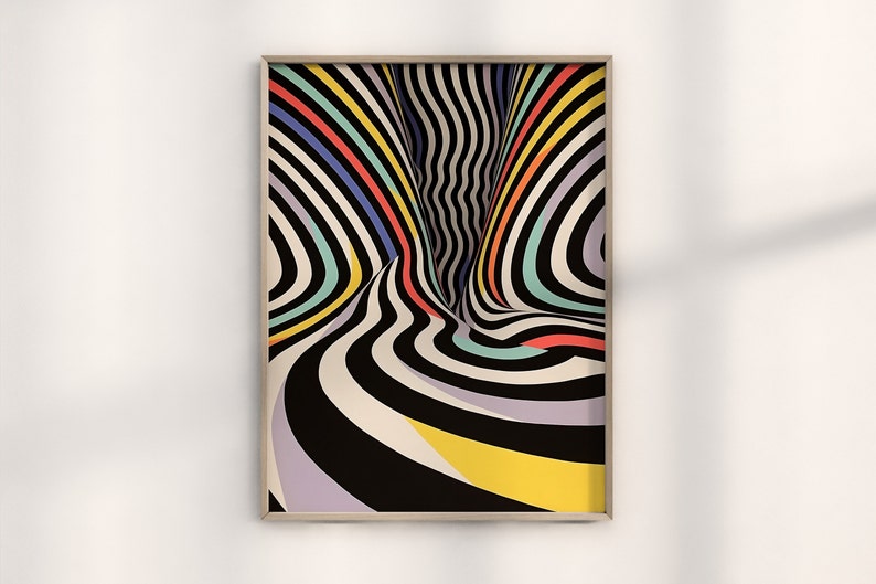 Bridget Riley Intersecting Waves Print,modern Op Art Wave Design ...