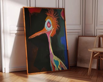 Harold Ancart Print, Abstract Art, Colorful Wall Art, Pop Art Bird Illustration, Vibrant Modern Decor, Exotic Artistic Print, Digital Print