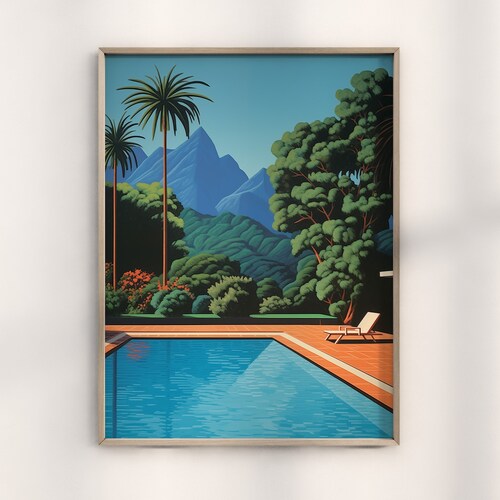 Hiroshi Nagai Palm Springs Sunset Print, Retro Pop Art Poster