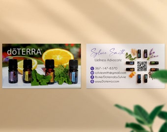 Personalisierte DOTERRA Visitenkarten, Visitenkarte Ätherische Öle, Moderne Visitenkarte, QR-Code Doterra Visitenkarte DT40