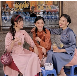 VAN Vietnamese Traditional Ao Dai for Women, Ao Dai for Girls, Ao Dai Vietnam, Ao Dai Silk Material