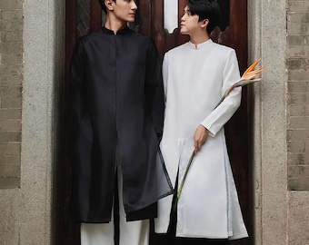 BAO Modernized Ao Dai for Men, Ao Dai Vietnam, Pre-made Vietnamese Ao Dai, Men Ao Dai with Shoulder Pad, Ao Dai Tet