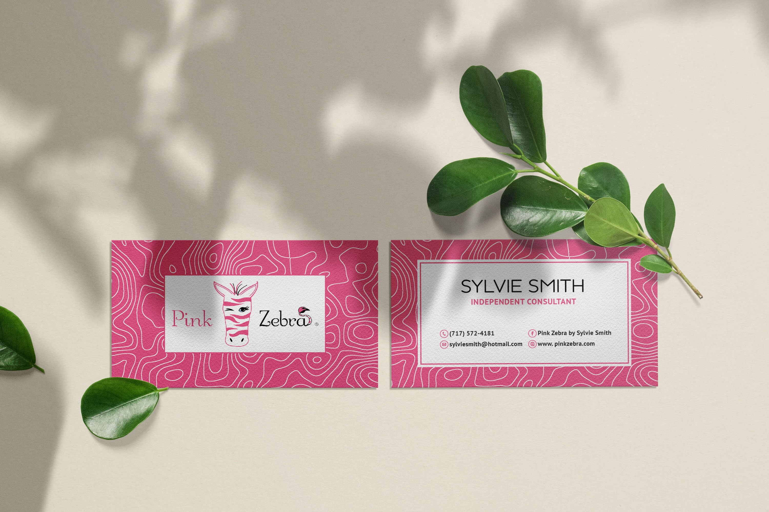 Custom Pink Zebra Business Card, Personalized Pink Zebra Business Card ...