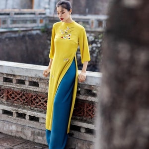 CHI Vietnamese Traditional Ao Dai for Women, Ao Dai for Girls, Ao Dai Vietnam, Embroidery Ao Dai image 4