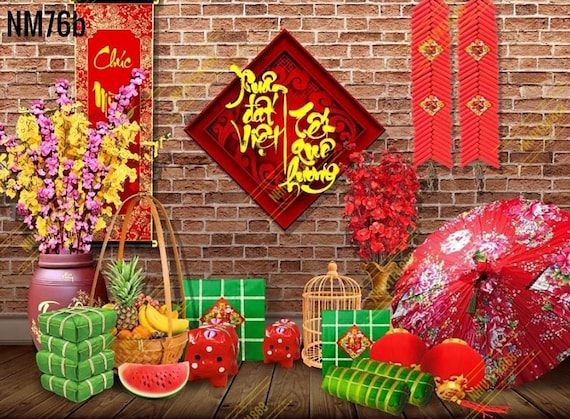Buy Vietnamese Tet Holiday Lunar New Year Landscape Background ...