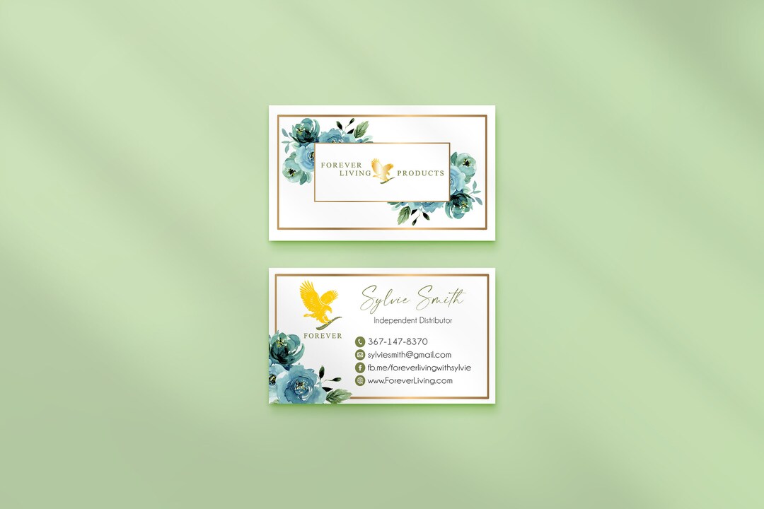 Watercolor Forever Living Business Card Personalized Forever Etsy