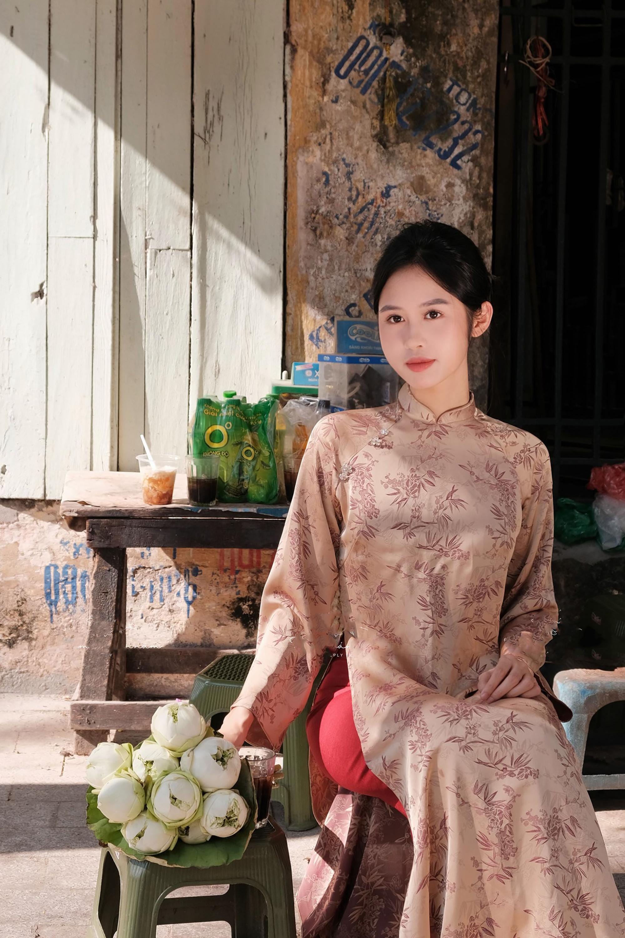 Printed Silk Brocade Traditional Ao Dai for Women, Ao Dai for Girls, Ao Dai Vietnam, Ao Dai Tet Viet