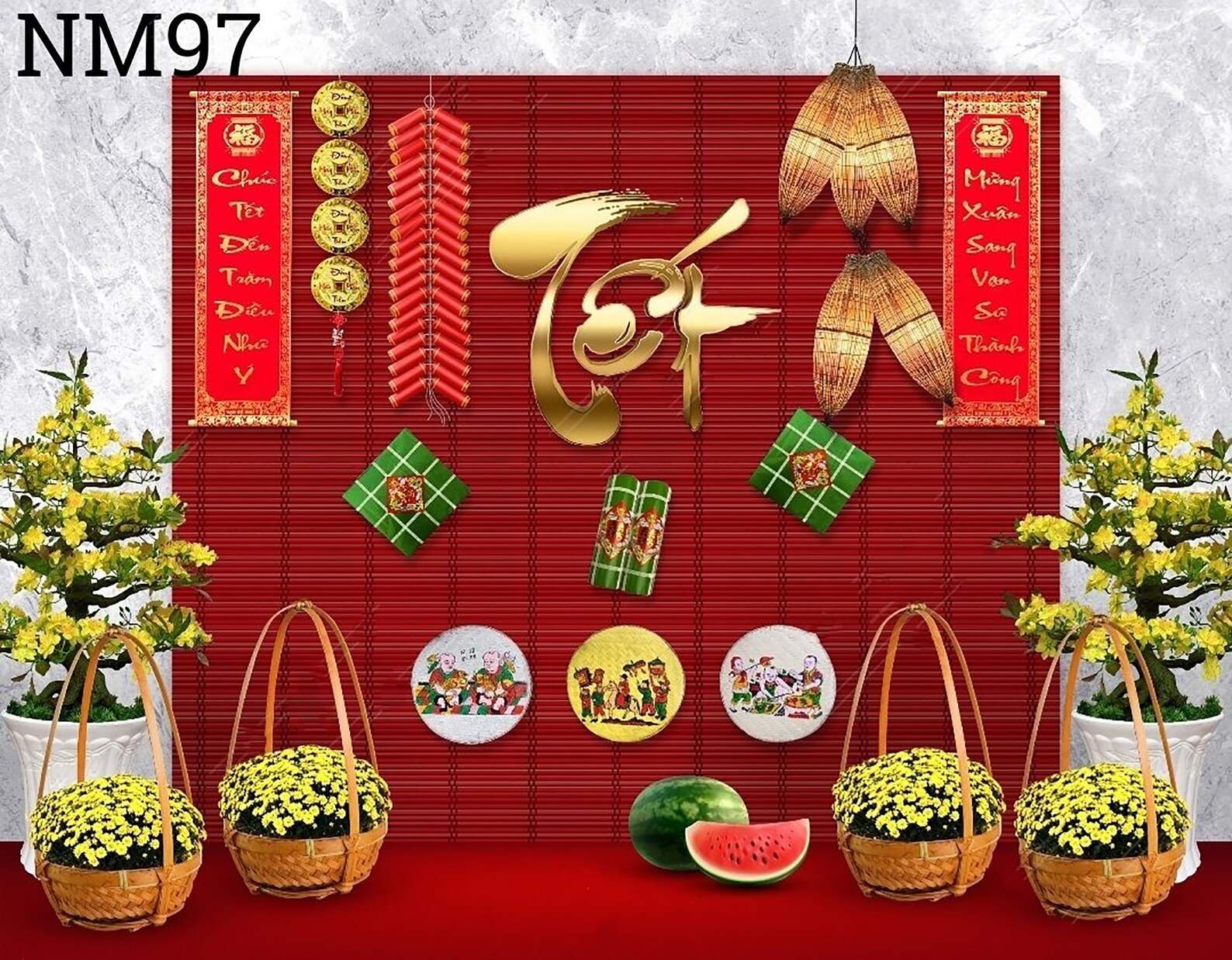 2025 Vietnamese Tet Holiday Lunar New Year Landscape Background, Tet