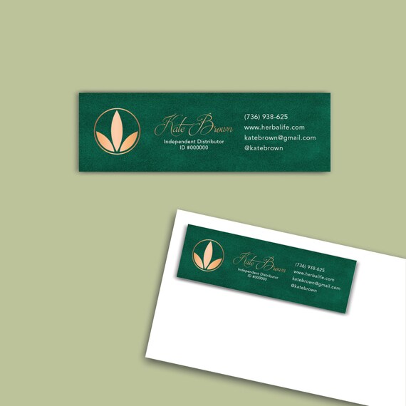 Custom Herbalife Address Label Card Personalized Herbalife Etsy