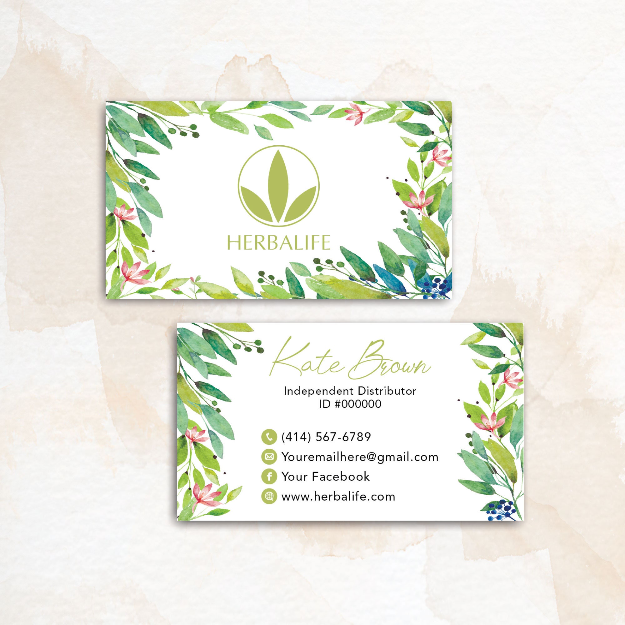 Custom Herbalife Business Card Personalized Herbalife Etsy