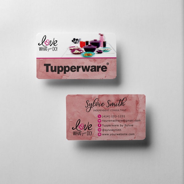 Custom Tupperware Business Card, Personalized Tupperware Business Card, Consultant Business Cards, Tupperware Marketing TW02