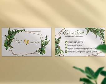 Greenery Forever Living Business Card, Personalized Forever Living Business Card, Forever Living Business Card, Forever Living FL12