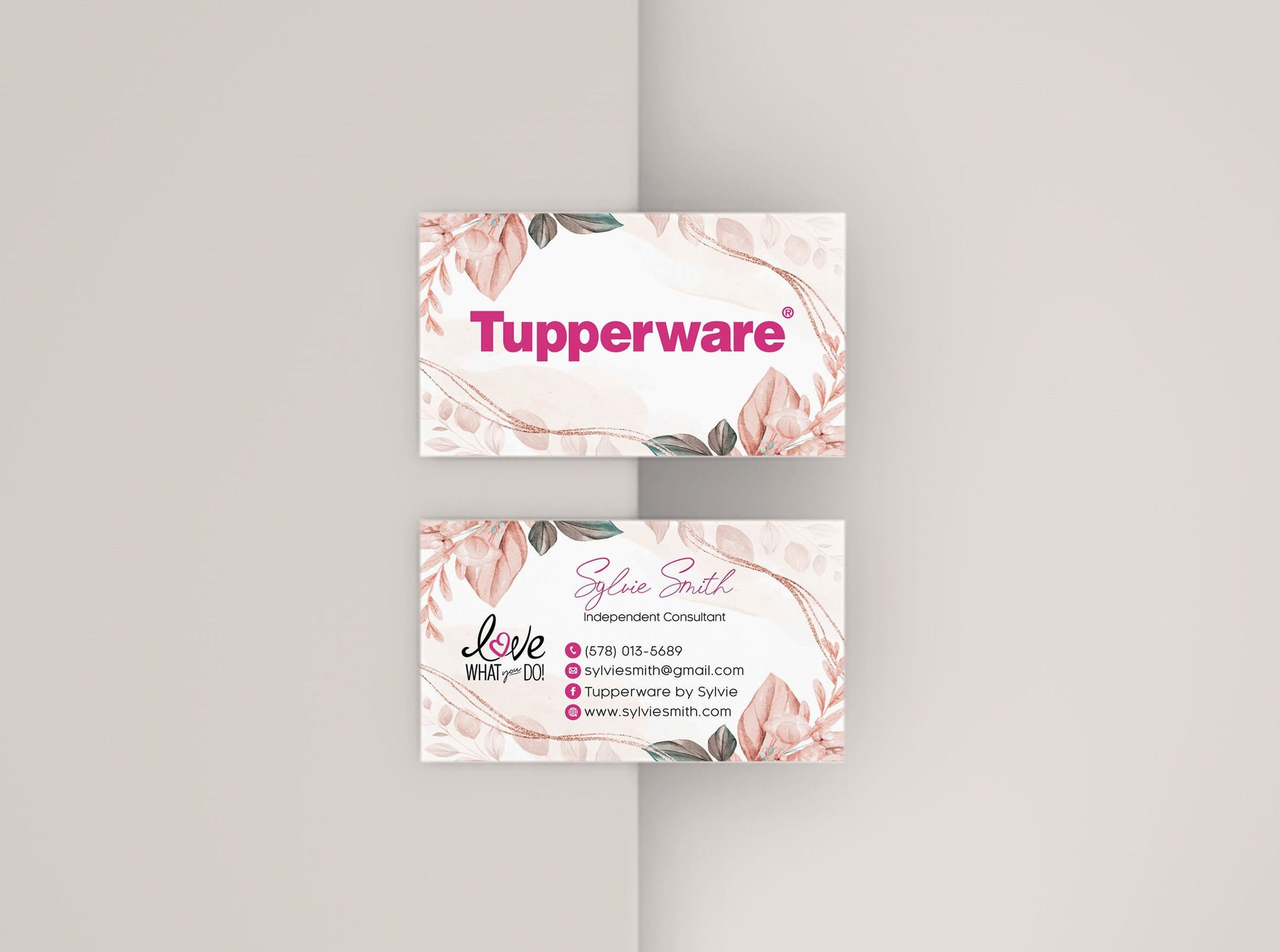 Floral Custom Tupperware Business Card Personalized - Etsy