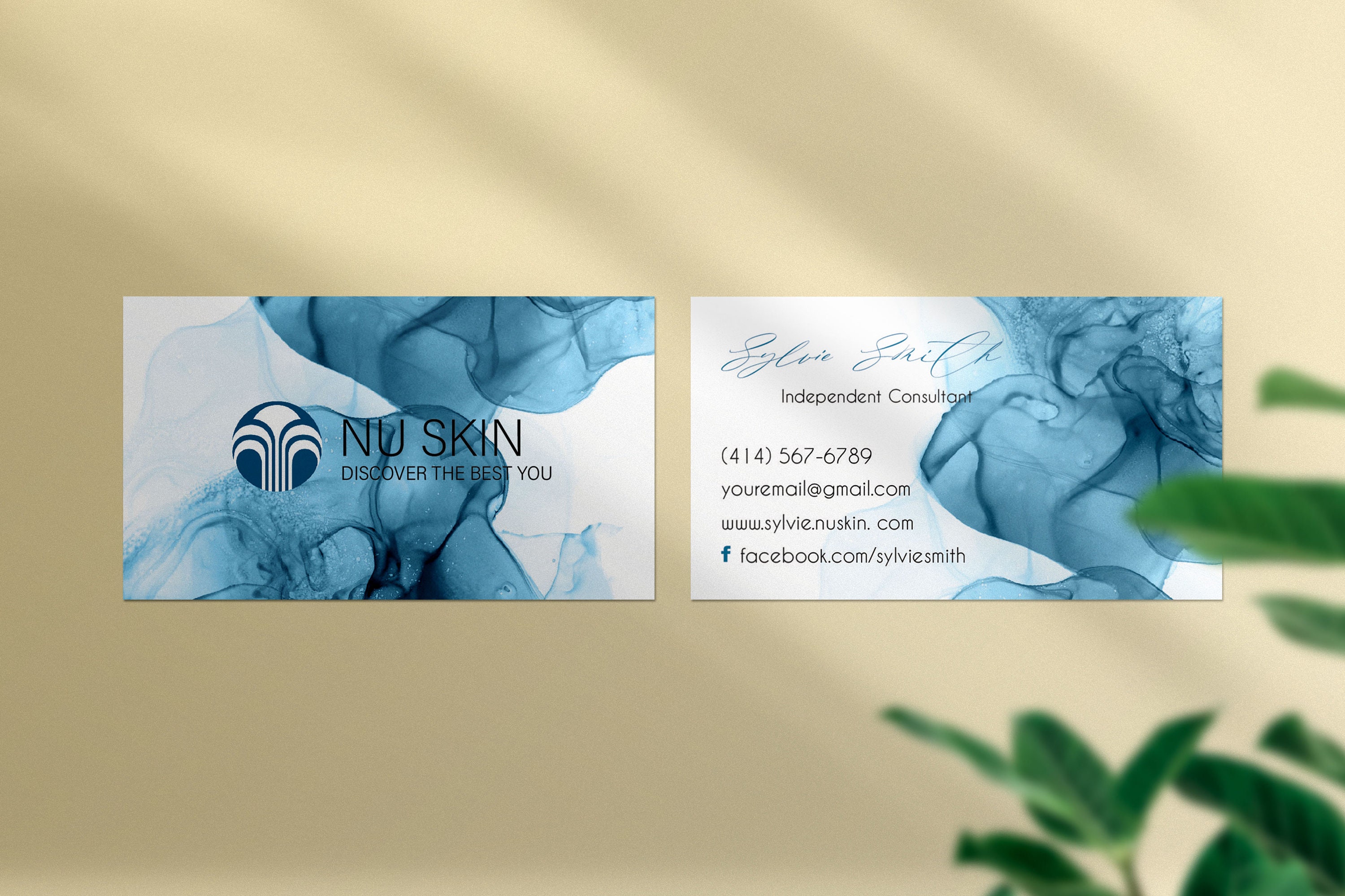 Blue Watercolor NU SKIN Business Card Personalized Nu Skin - Etsy