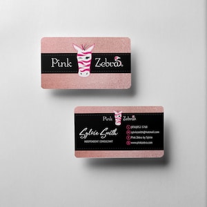 Glitter Pink Zebra Business Card, Personalized Pink Zebra Business Card, Printable Pink Zebra Business Card, Pink Zebra Consultant Card PZ02