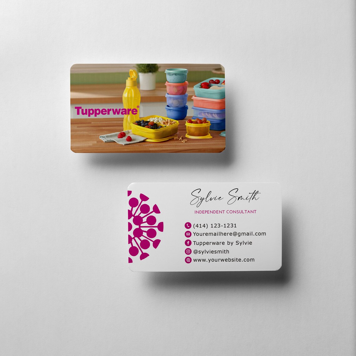 Custom Tupperware Business Card, Personalized Tupperware Business Card