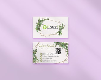 Greenery It Works Business Card, Personalized It Works  Business Card, Printable It Works  Business Card, It Works Marketing Card IW15