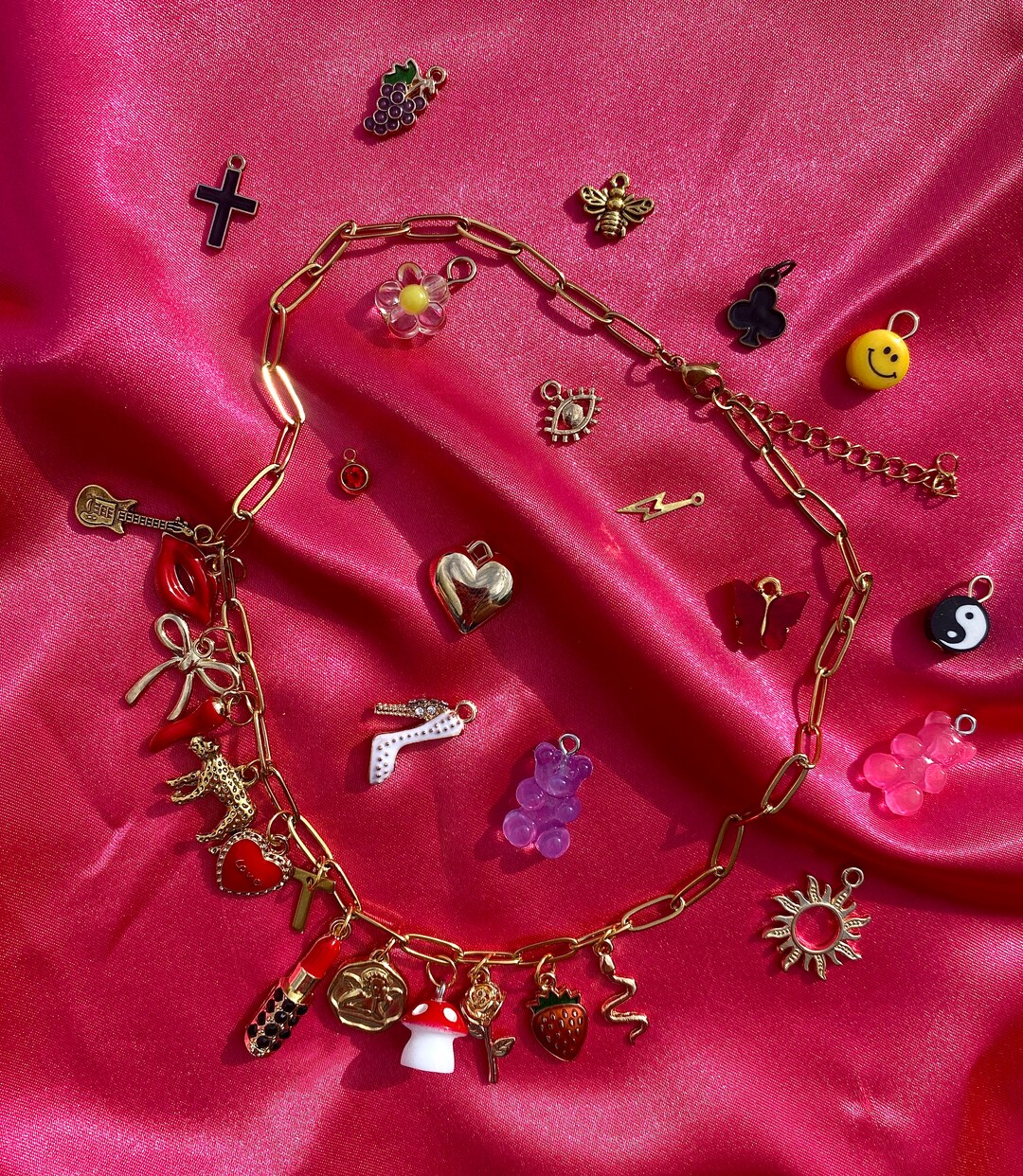 Create Your Own Charm Necklace, Custom Charm Necklace, Gold Paper Clip ...