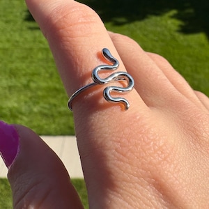Stainless Steel Adjustable Snake Ring, Gold and Silver