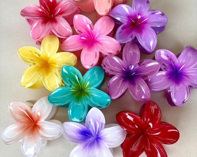 Hibiscus Flower Hair Clips, Summer Flower, Hawaiian Flower Hair Clip, Hair Claw Clip