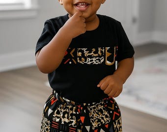 Toddler Boys African Print Shorts Set: Handmade Cotton Outfit