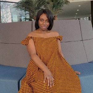 Ankara Off-Shoulder Dress: African Print Flare Dress