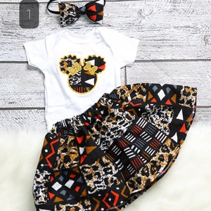 Kente Afro mouse girls set/African girls set/Girls top & skirt/Embroidery girls set/Appliqué girls set/Pink kente African girls set/Ankara