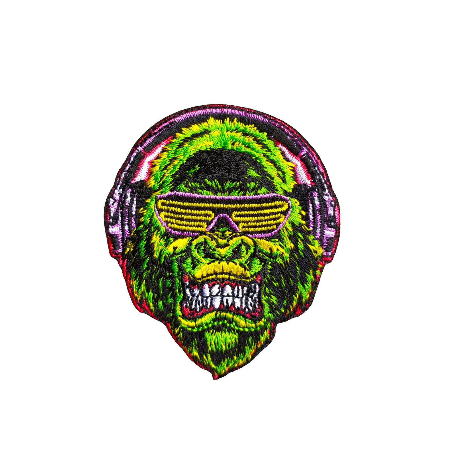 GORILLA patch iron / sew on clothes embroidery green face Etsy