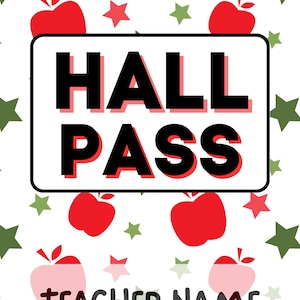 Apples and Stars Hall Pass png-ontwerp: GRATIS aanpassen!