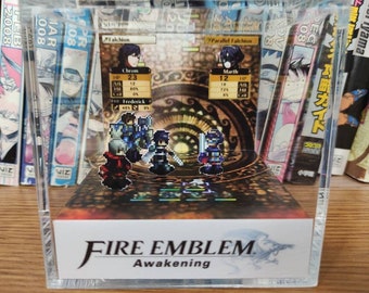 Fire Emblem Diorama - Chrom & Robin Vs Masked Marth (Awakening), Fire Emblem 3D Diorama Cube, Handmade Diorama Cube, Unique Gift for Gamers