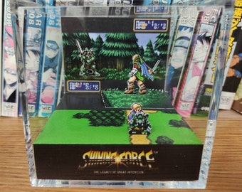 Shining Force Max Diorama , Shining Force 3D Diorama Cube, Shining Force Handmade Crystal Diorama Cube, Unique Gift for Gamers