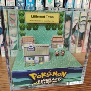 Littleroot Town (Emerald / Ruby / Sapphire), Littleroot Town 3D Diorama Cube, Town Handmade Crystal Diorama Cube, Unique Gift for Gamers