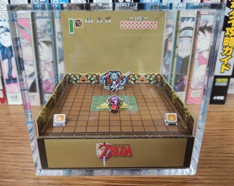 Legend of Zelda Diorama - Link to the Past (Link Vs Ganondorf), Zelda 3D Diorama Cube, Handmade Crystal Diorama Cube, Unique Gift for Gamers