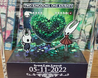 Hollow Knight Anniversary Diorama Cube – Hollow Knight & Hornet Scene, Handmade 3D Crystal Display, Retro Gaming Collectible, Silksong Decor
