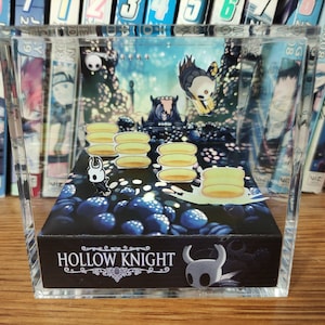 Hollow Knight Diorama - Hollow Knight vs Elder Hu, Hollow Knight 3D Diorama Cube, Handmade Crystal Diorama Cube, Gift for Gamers