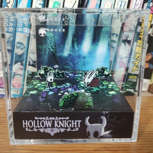 Hollow Knight Diorama - Hollow Knight vs The Hornet, Hollow Knight 3D Diorama Cube, Handmade Crystal Diorama Cube, Gift for Gamers