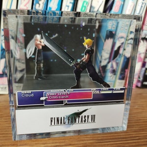 Final Fantasy VII - Sephiroth Vs Cloud - Final Fantasy 3D Diorama Cube, Handmade Crystal Diorama Cube, Unique Gift for Gamers