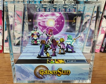 Golden Sun 2 The Lost Age Agatio Karst, Golden Sun Boss Encounter 3D Diorama Cube, Handmade Crystal Diorama Cube, Unique Gift for Gamers