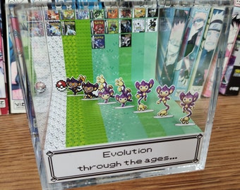Pokemon Generation Aipom, Aipom Pokemon 3D Diorama Cube, Aipom Pokemon Handmade Crystal Diorama Cube, Pokemon Aipom Unique Gift for Gamers