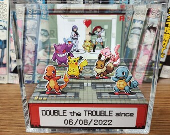 CUSTOMIZABLE Team Rocket Pokemon Anniversary / Valentine's Box, Couple's Anniversary Date, Pokemon 3D Anniversary Diorama, Couples Gift
