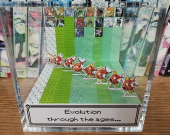 Pokemon Generation Magikarp, Magikarp Pokemon 3D Diorama Cube, Magikarp Handmade Crystal Diorama Cube, Magikarp Unique Gift for Gamers